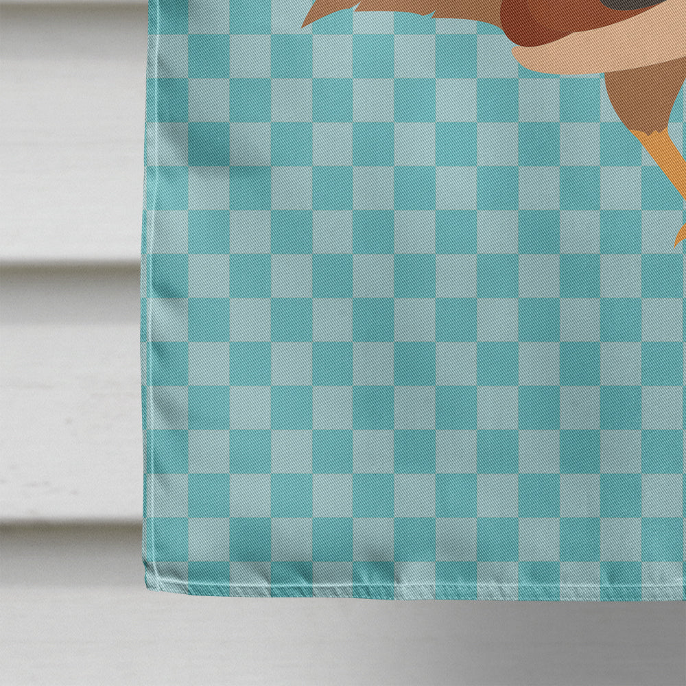 Golden Phoenix Quail Blue Check House Flag 28x40 Porch Sleeve Pole Decorative Outside Yard Banner Artwork Wall Hanging, Polyester
