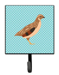 Golden Phoenix Quail Blue Check Leash or Key Holder Wall Hooks, Key Hooks Holder, Coat Rack Wall Mount, Coat Hooks, Hooks for Hanging Keys, Towels, Aprons, Leashes