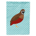 Chinese Painted or King Quail Blue Check House Flag 28x40 Porch Sleeve Pole Decorative Outside Yard Banner Artwork Wall Hanging, Polyester