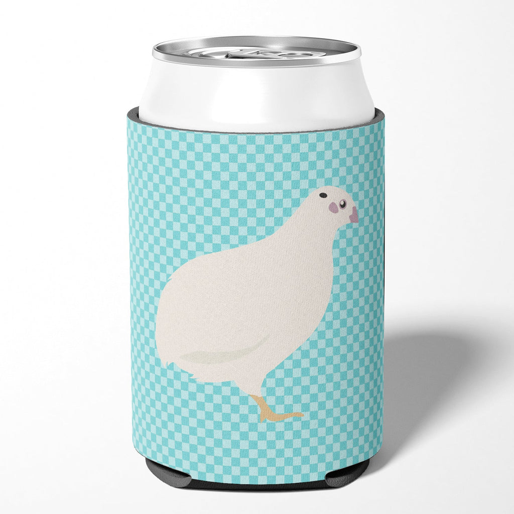 Texas Quail Blue Check Can or Bottle Hugger Cooler Sleeve for Standard 12 oz Cans, Insulated Foam Beer & Soda Can Hugger Reusable