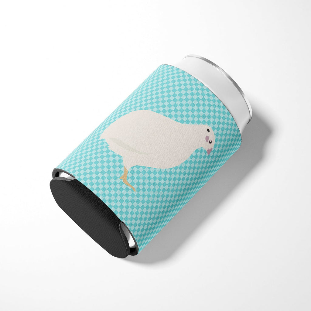 Texas Quail Blue Check Can or Bottle Hugger Cooler Sleeve for Standard 12 oz Cans, Insulated Foam Beer & Soda Can Hugger Reusable