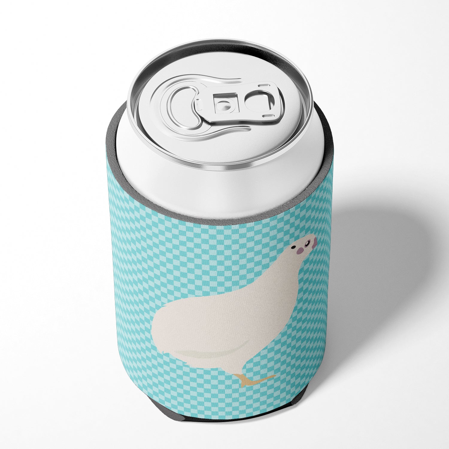 Texas Quail Blue Check Can or Bottle Hugger Cooler Sleeve for Standard 12 oz Cans, Insulated Foam Beer & Soda Can Hugger Reusable