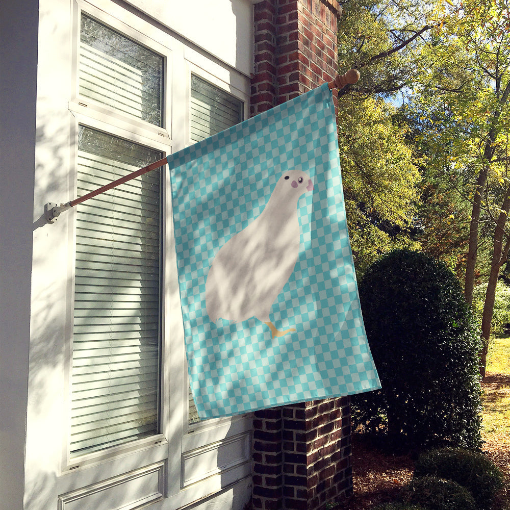 Texas Quail Blue Check House Flag 28x40 Porch Sleeve Pole Decorative Outside Yard Banner Artwork Wall Hanging, Polyester