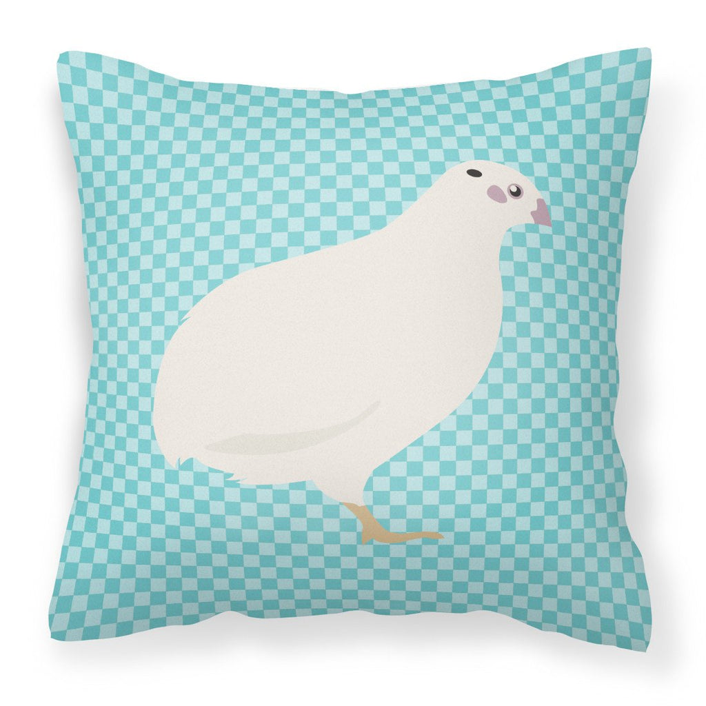 Texas Quail Blue Check Decorative Throw Pillow 18x18 Indoor Outdoor Accent Cushion, Fabric Cover with Insert for Sofa, Bed, Porch & Living Room