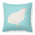 Texas Quail Blue Check Decorative Throw Pillow 18x18 Indoor Outdoor Accent Cushion, Fabric Cover with Insert for Sofa, Bed, Porch & Living Room