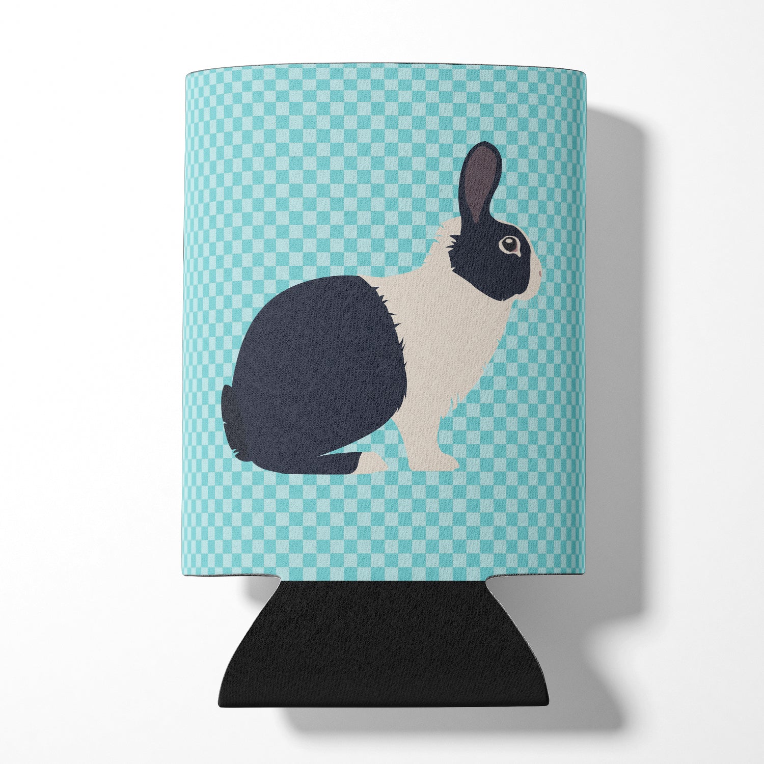 Dutch Rabbit Blue Check Can or Bottle Hugger Cooler Sleeve for Standard 12 oz Cans, Insulated Foam Beer & Soda Can Hugger Reusable