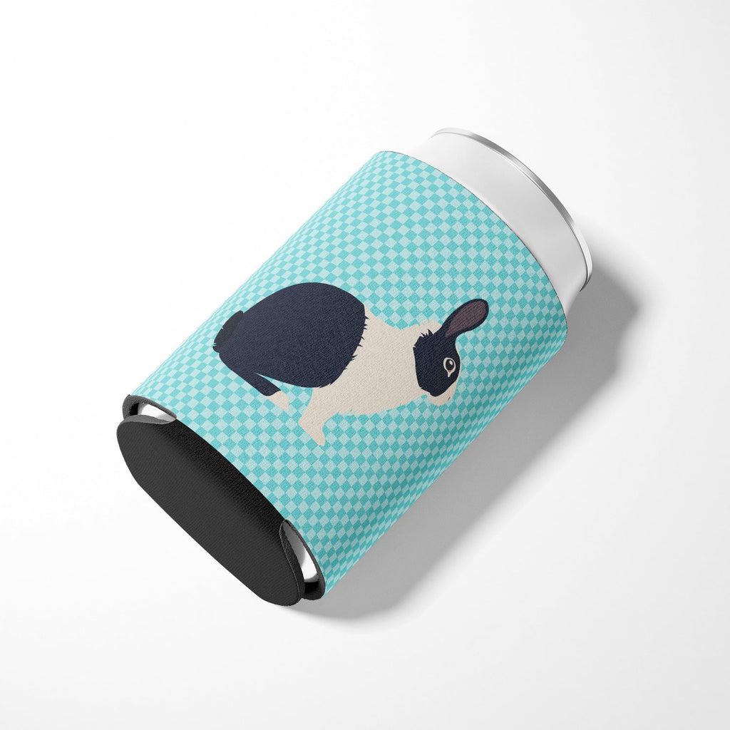Dutch Rabbit Blue Check Can or Bottle Hugger Cooler Sleeve for Standard 12 oz Cans, Insulated Foam Beer & Soda Can Hugger Reusable