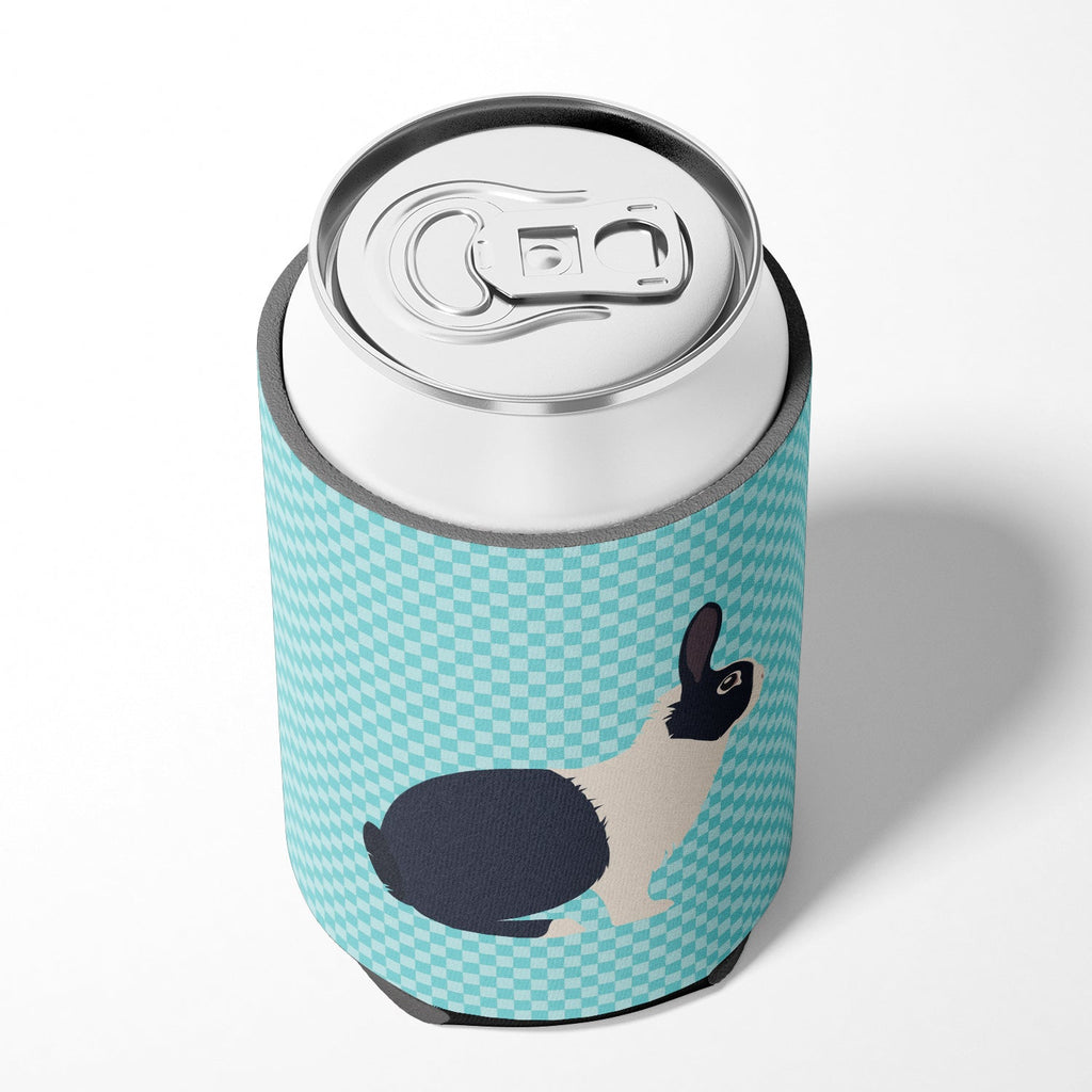 Dutch Rabbit Blue Check Can or Bottle Hugger Cooler Sleeve for Standard 12 oz Cans, Insulated Foam Beer & Soda Can Hugger Reusable