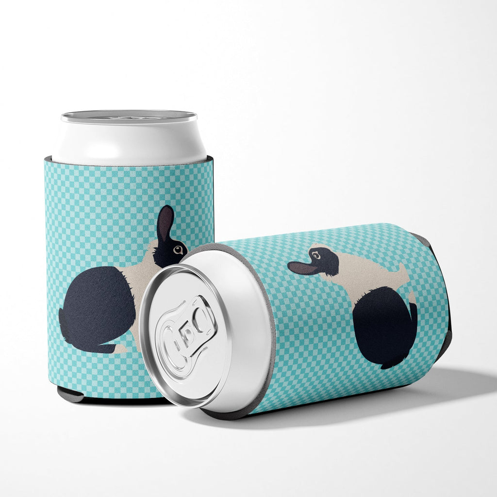Dutch Rabbit Blue Check Can or Bottle Hugger Cooler Sleeve for Standard 12 oz Cans, Insulated Foam Beer & Soda Can Hugger Reusable