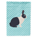 Dutch Rabbit Blue Check House Flag 28x40 Porch Sleeve Pole Decorative Outside Yard Banner Artwork Wall Hanging, Polyester
