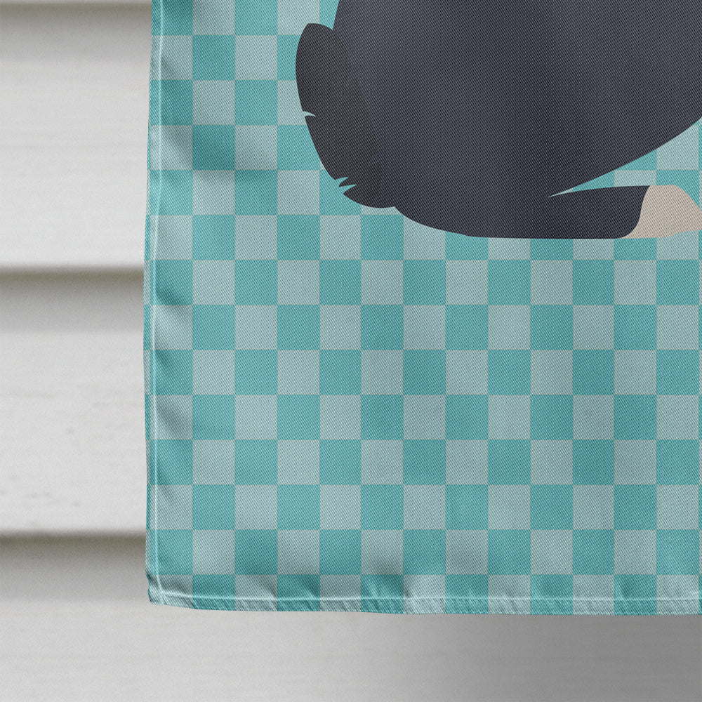 Dutch Rabbit Blue Check House Flag 28x40 Porch Sleeve Pole Decorative Outside Yard Banner Artwork Wall Hanging, Polyester