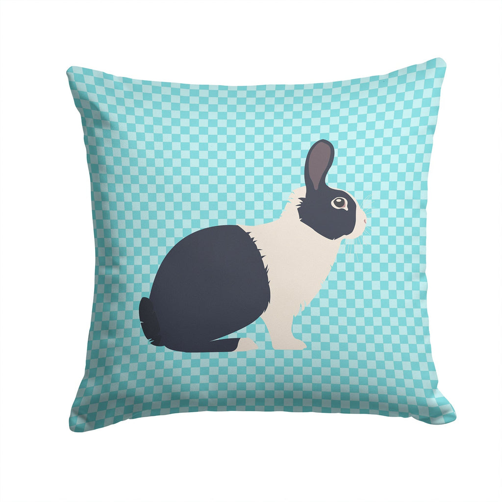 Dutch Rabbit Blue Check Decorative Throw Pillow 14x14 Indoor Outdoor Accent Cushion, Fabric Cover with Insert for Sofa, Bed, Porch & Living Room