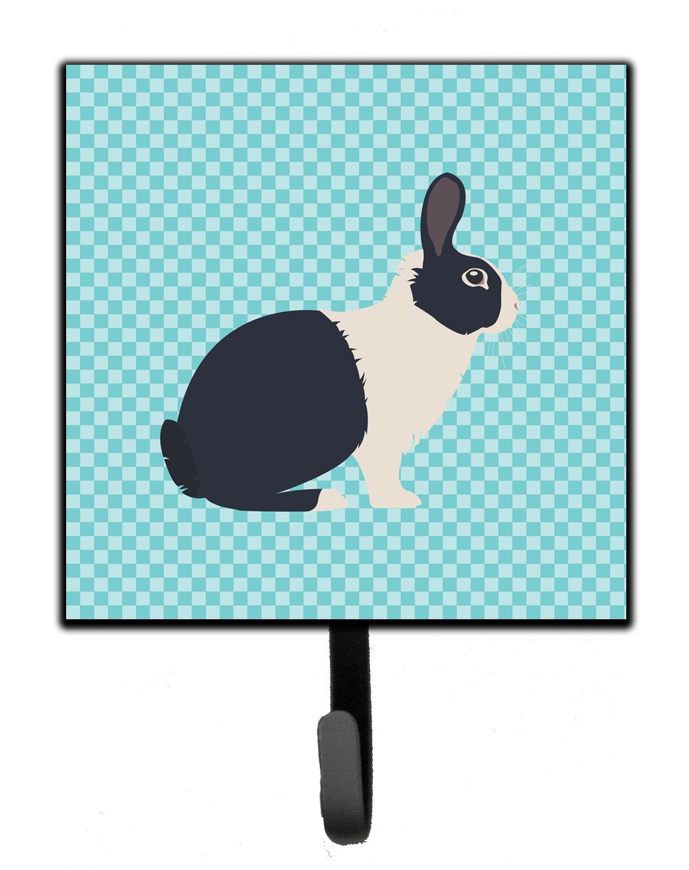 Dutch Rabbit Blue Check Leash or Key Holder Wall Hooks, Key Hooks Holder, Coat Rack Wall Mount, Coat Hooks, Hooks for Hanging Keys, Towels, Aprons, Leashes