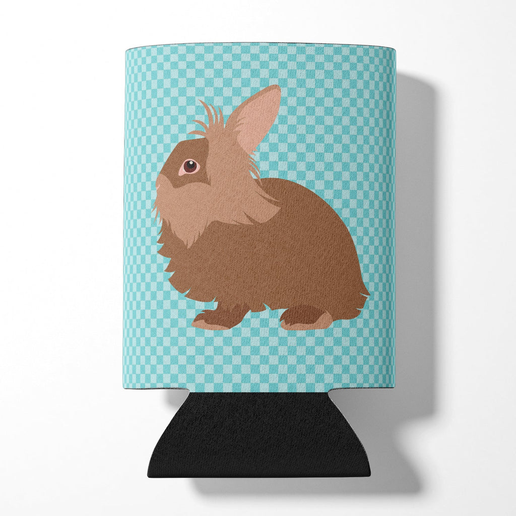 Lionhead Rabbit Blue Check Can or Bottle Hugger Cooler Sleeve for Standard 12 oz Cans, Insulated Foam Beer & Soda Can Hugger Reusable