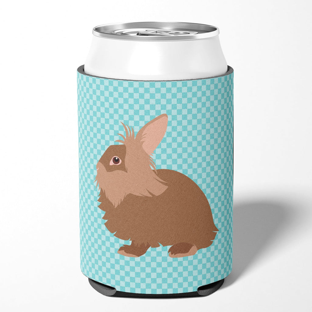 Lionhead Rabbit Blue Check Can or Bottle Hugger Cooler Sleeve for Standard 12 oz Cans, Insulated Foam Beer & Soda Can Hugger Reusable