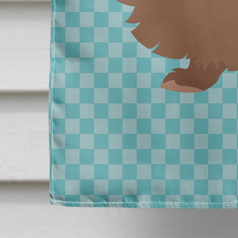 Lionhead Rabbit Blue Check House Flag 28x40 Porch Sleeve Pole Decorative Outside Yard Banner Artwork Wall Hanging, Polyester