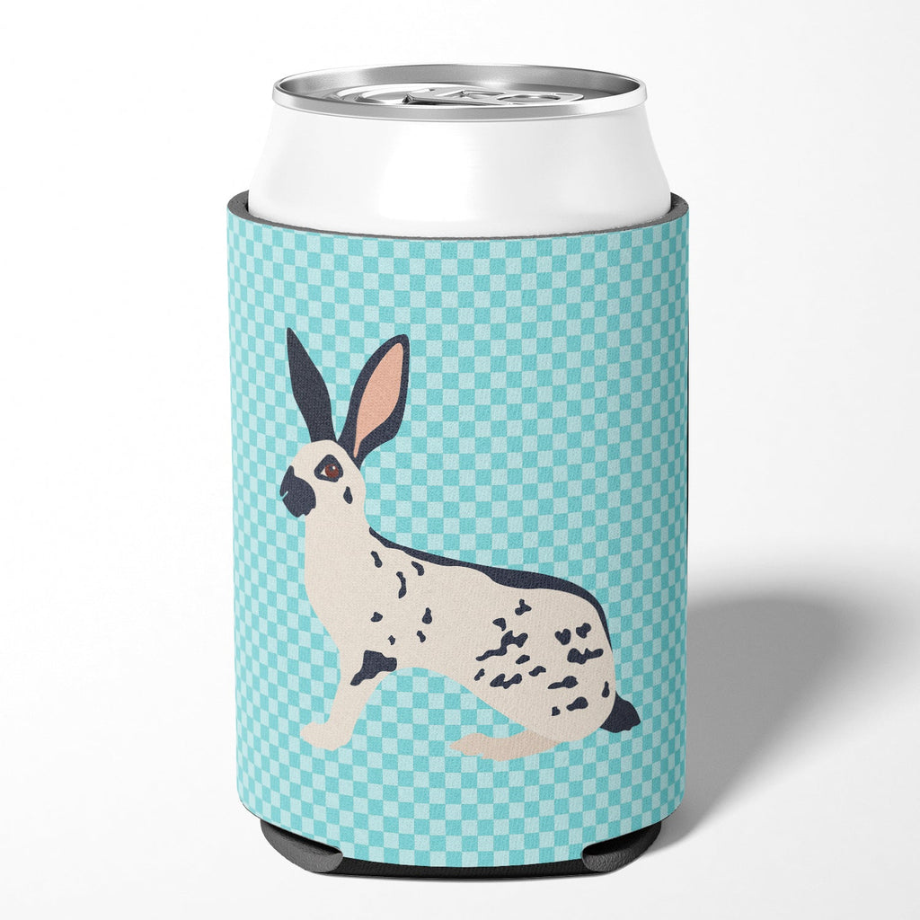 English Spot Rabbit Blue Check Can or Bottle Hugger Cooler Sleeve for Standard 12 oz Cans, Insulated Foam Beer & Soda Can Hugger Reusable