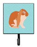English Lop Rabbit Blue Check Leash or Key Holder Wall Hooks, Key Hooks Holder, Coat Rack Wall Mount, Coat Hooks, Hooks for Hanging Keys, Towels, Aprons, Leashes