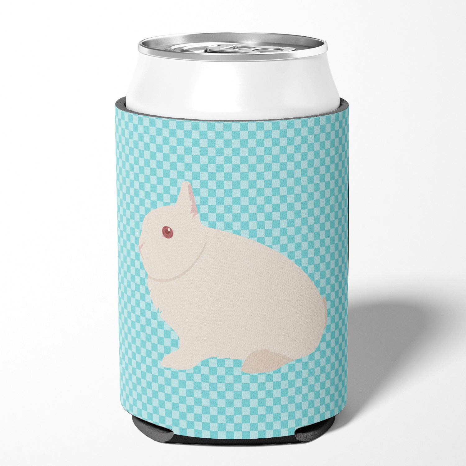 Hermelin Rabbit Blue Check Can or Bottle Hugger Cooler Sleeve for Standard 12 oz Cans, Insulated Foam Beer & Soda Can Hugger Reusable