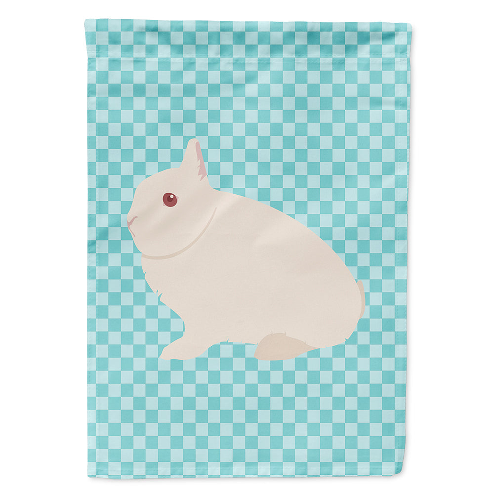 Hermelin Rabbit Blue Check House Flag 28x40 Porch Sleeve Pole Decorative Outside Yard Banner Artwork Wall Hanging, Polyester
