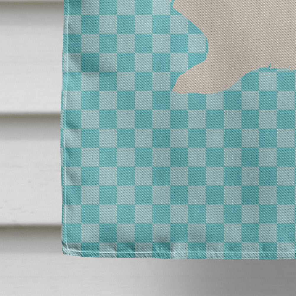 Hermelin Rabbit Blue Check House Flag 28x40 Porch Sleeve Pole Decorative Outside Yard Banner Artwork Wall Hanging, Polyester