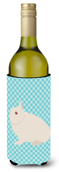 Hermelin Rabbit Blue Check Wine Bottle Hugger Gift Sleeve for Standard 750 ml Bottles, Insulated Reusable Also Fits Mini Shot & Pint Bottles