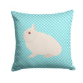 Hermelin Rabbit Blue Check Decorative Throw Pillow 14x14 Indoor Outdoor Accent Cushion, Fabric Cover with Insert for Sofa, Bed, Porch & Living Room