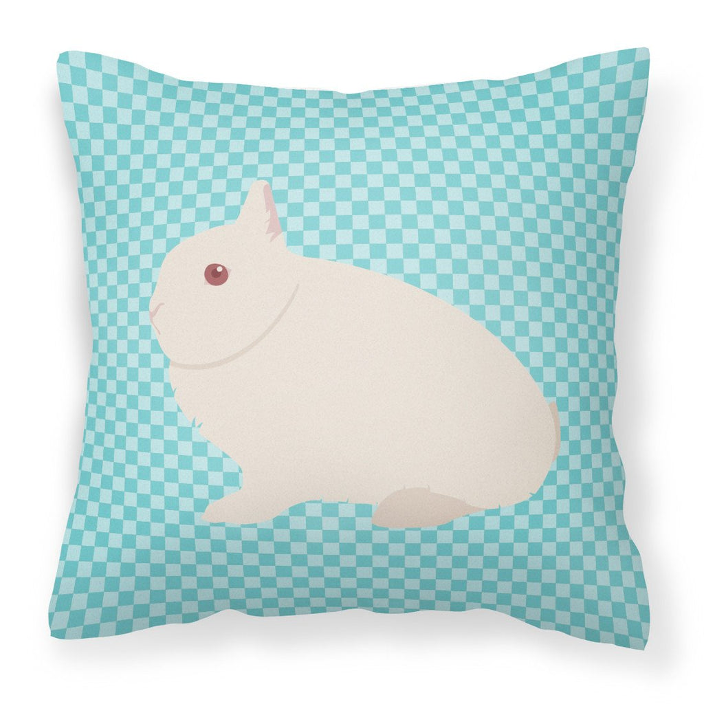 Hermelin Rabbit Blue Check Decorative Throw Pillow 18x18 Indoor Outdoor Accent Cushion, Fabric Cover with Insert for Sofa, Bed, Porch & Living Room
