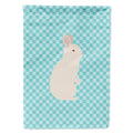 New Zealand White Rabbit Blue Check House Flag 28x40 Porch Sleeve Pole Decorative Outside Yard Banner Artwork Wall Hanging, Polyester