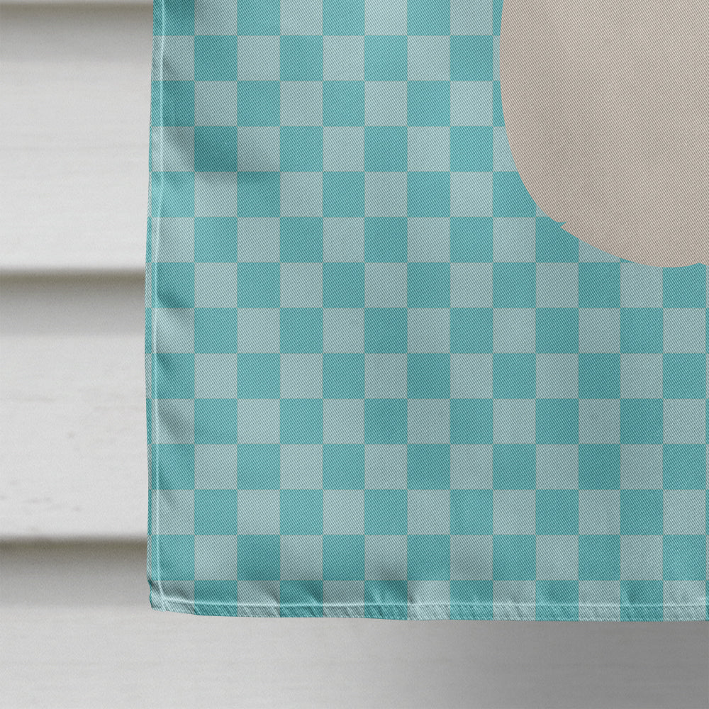 New Zealand White Rabbit Blue Check House Flag 28x40 Porch Sleeve Pole Decorative Outside Yard Banner Artwork Wall Hanging, Polyester