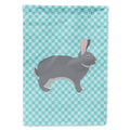 Giant Chinchilla Rabbit Blue Check House Flag 28x40 Porch Sleeve Pole Decorative Outside Yard Banner Artwork Wall Hanging, Polyester