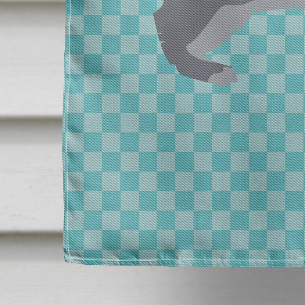 Giant Chinchilla Rabbit Blue Check House Flag 28x40 Porch Sleeve Pole Decorative Outside Yard Banner Artwork Wall Hanging, Polyester