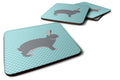 Giant Chinchilla Rabbit Blue Check Foam Coasters Set of 4 Cup Coasters for Indoor Outdoor, Tabletop Protection, Anti Slip, Mouse pad Material