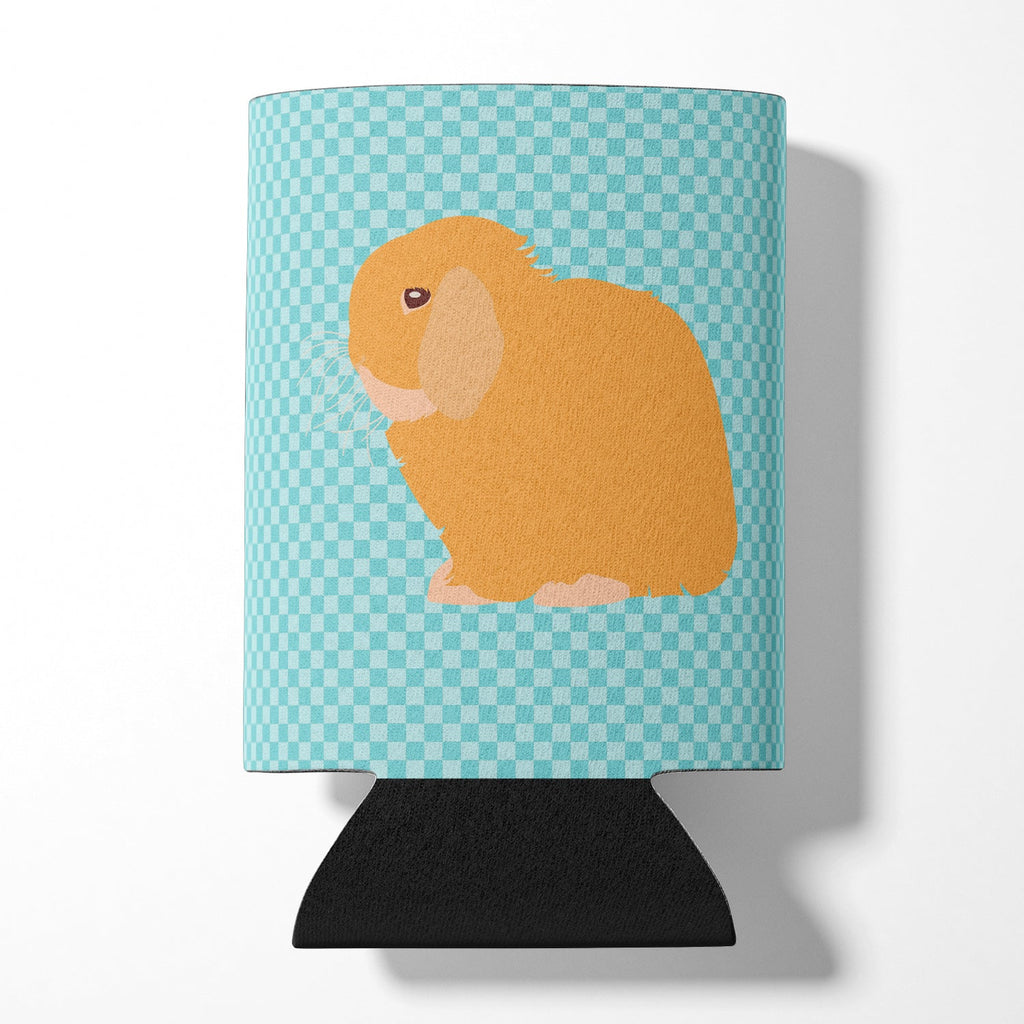 Holland Lop Rabbit Blue Check Can or Bottle Hugger Cooler Sleeve for Standard 12 oz Cans, Insulated Foam Beer & Soda Can Hugger Reusable