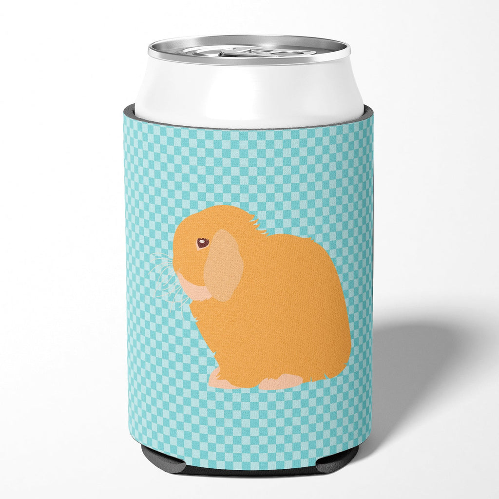 Holland Lop Rabbit Blue Check Can or Bottle Hugger Cooler Sleeve for Standard 12 oz Cans, Insulated Foam Beer & Soda Can Hugger Reusable