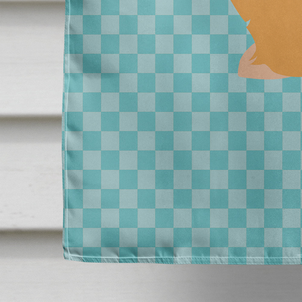 Holland Lop Rabbit Blue Check House Flag 28x40 Porch Sleeve Pole Decorative Outside Yard Banner Artwork Wall Hanging, Polyester