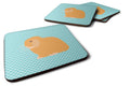 Holland Lop Rabbit Blue Check Foam Coasters Set of 4 Cup Coasters for Indoor Outdoor, Tabletop Protection, Anti Slip, Mouse pad Material