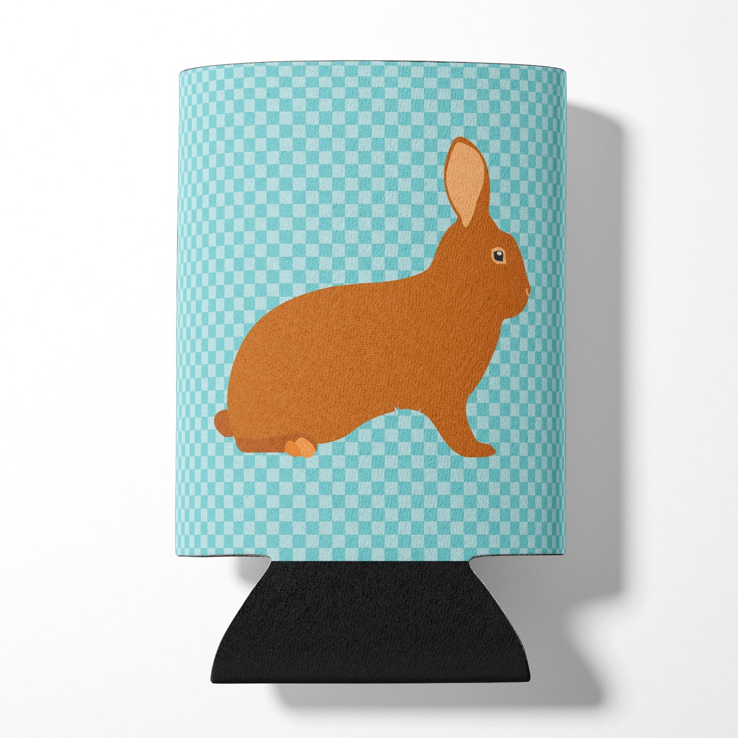 Rex Rabbit Blue Check Can or Bottle Hugger Cooler Sleeve for Standard 12 oz Cans, Insulated Foam Beer & Soda Can Hugger Reusable