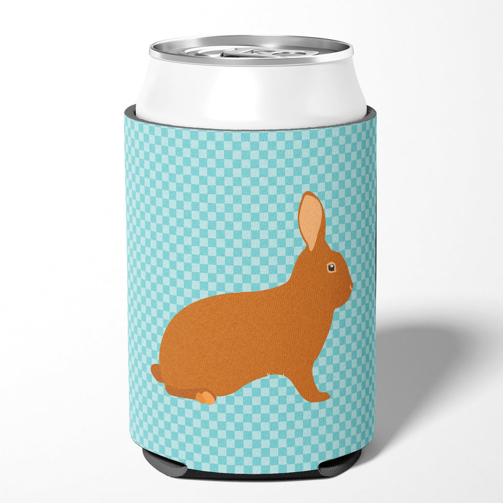 Rex Rabbit Blue Check Can or Bottle Hugger Cooler Sleeve for Standard 12 oz Cans, Insulated Foam Beer & Soda Can Hugger Reusable