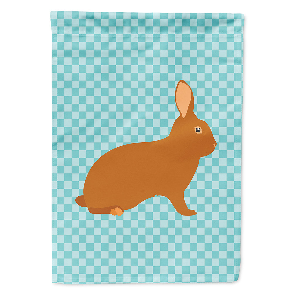 Rex Rabbit Blue Check House Flag 28x40 Porch Sleeve Pole Decorative Outside Yard Banner Artwork Wall Hanging, Polyester