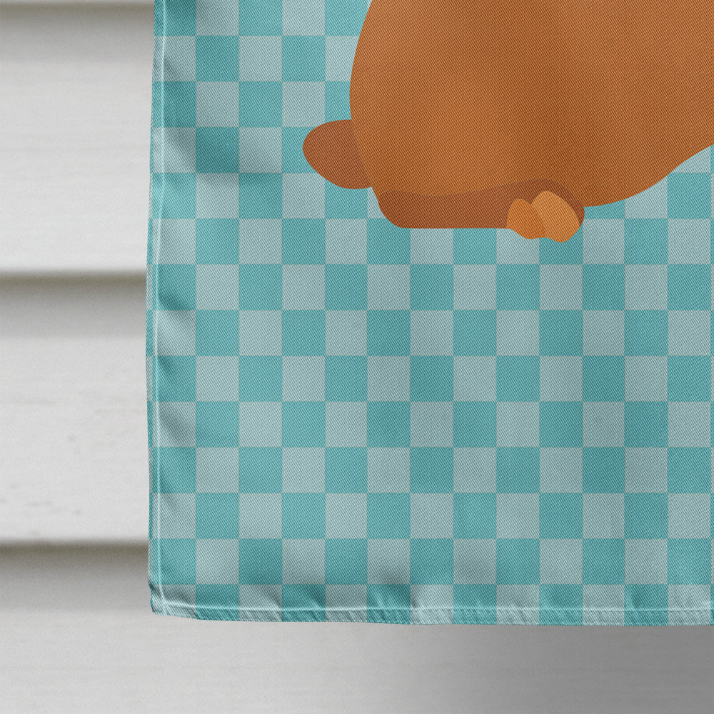 Rex Rabbit Blue Check House Flag 28x40 Porch Sleeve Pole Decorative Outside Yard Banner Artwork Wall Hanging, Polyester