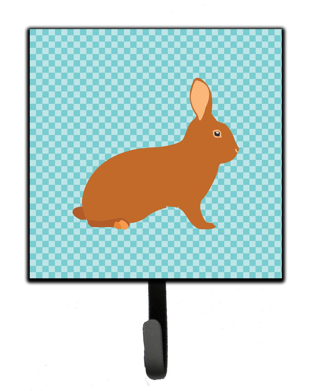 Rex Rabbit Blue Check Leash or Key Holder Wall Hooks, Key Hooks Holder, Coat Rack Wall Mount, Coat Hooks, Hooks for Hanging Keys, Towels, Aprons, Leashes