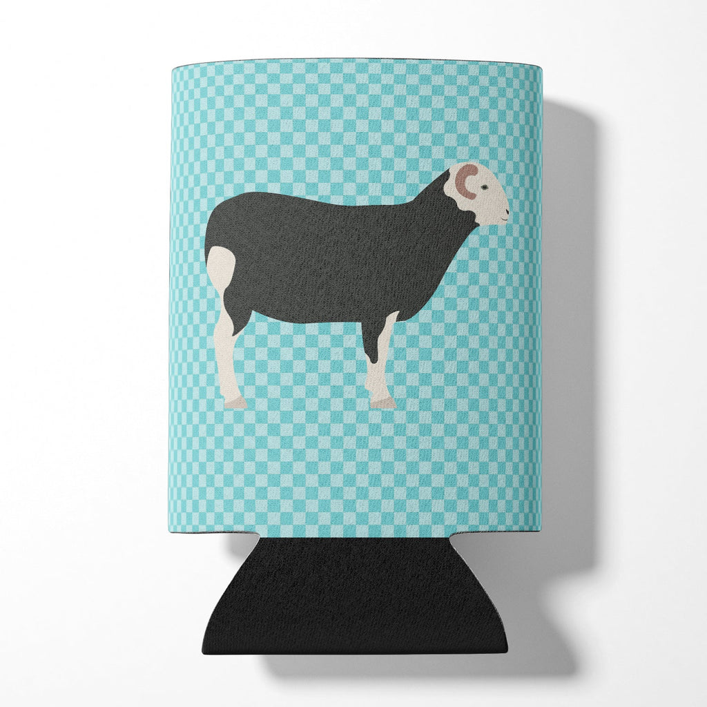 Herwick Sheep Blue Check Can or Bottle Hugger Cooler Sleeve for Standard 12 oz Cans, Insulated Foam Beer & Soda Can Hugger Reusable