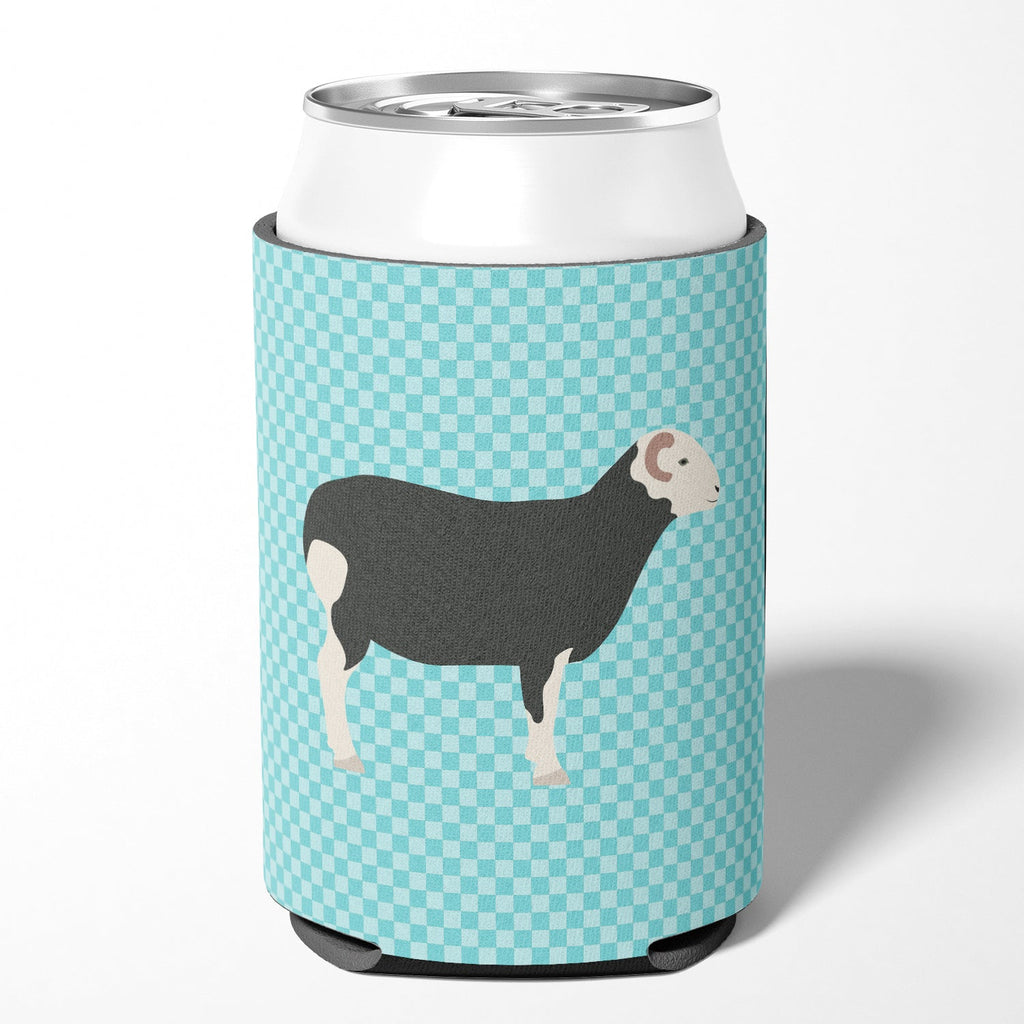 Herwick Sheep Blue Check Can or Bottle Hugger Cooler Sleeve for Standard 12 oz Cans, Insulated Foam Beer & Soda Can Hugger Reusable