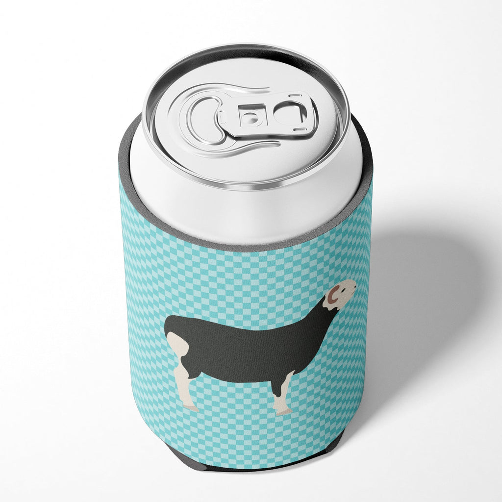 Herwick Sheep Blue Check Can or Bottle Hugger Cooler Sleeve for Standard 12 oz Cans, Insulated Foam Beer & Soda Can Hugger Reusable
