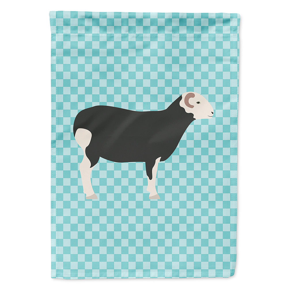 Herwick Sheep Blue Check House Flag 28x40 Porch Sleeve Pole Decorative Outside Yard Banner Artwork Wall Hanging, Polyester