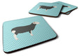 Herwick Sheep Blue Check Foam Coasters Set of 4 Cup Coasters for Indoor Outdoor, Tabletop Protection, Anti Slip, Mouse pad Material