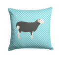Herwick Sheep Blue Check Decorative Throw Pillow 14x14 Indoor Outdoor Accent Cushion, Fabric Cover with Insert for Sofa, Bed, Porch & Living Room