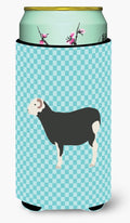 Herwick Sheep Blue Check Tall Boy Hugger Can Cooler Sleeve Machine Washable Drink Collapsible Insulator Beverage Insulated Holder