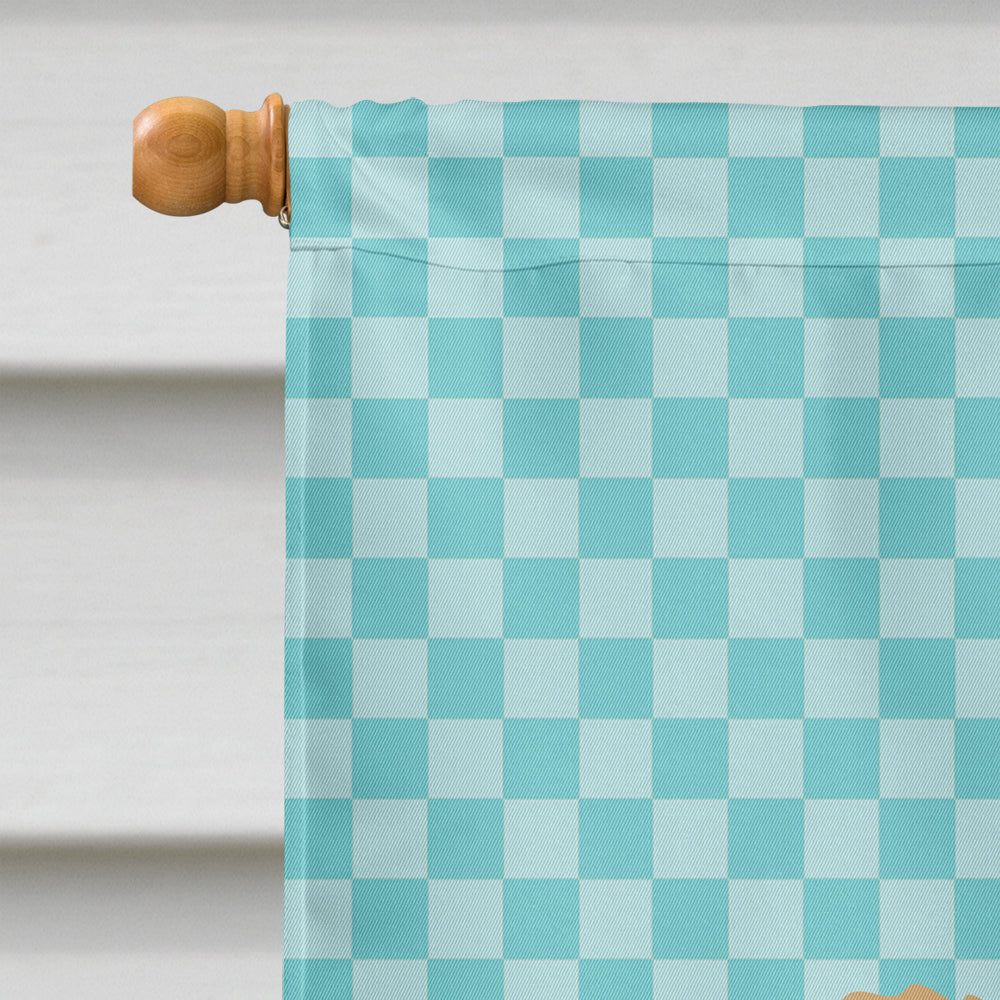 Lincoln Longwool Sheep Blue Check House Flag 28x40 Porch Sleeve Pole Decorative Outside Yard Banner Artwork Wall Hanging, Polyester